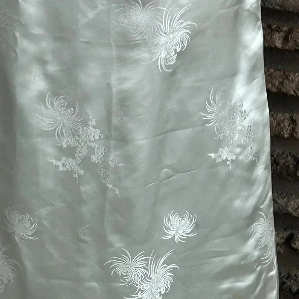 Vintage Handmade Chinese Ivory Brocade Maxi Skirt